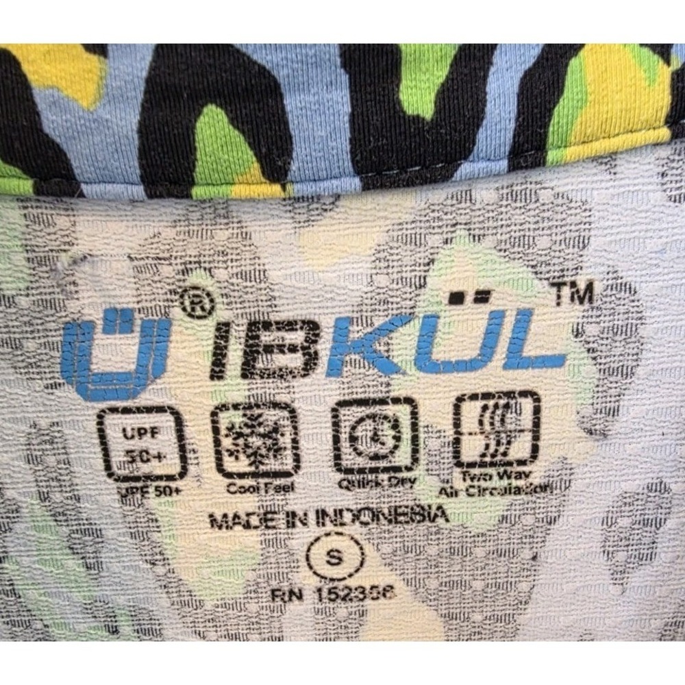 IBKUL GEMMA S Periwinkle Multi Leopard 1/4 Zip Mock Golf Shirt UPF 50+ Quick Dry - Picture 3 of 6